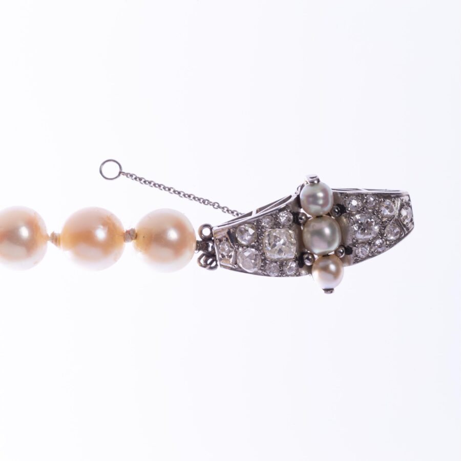 Collar de perlas, oro 18 K y brillantes - Imagen 2
