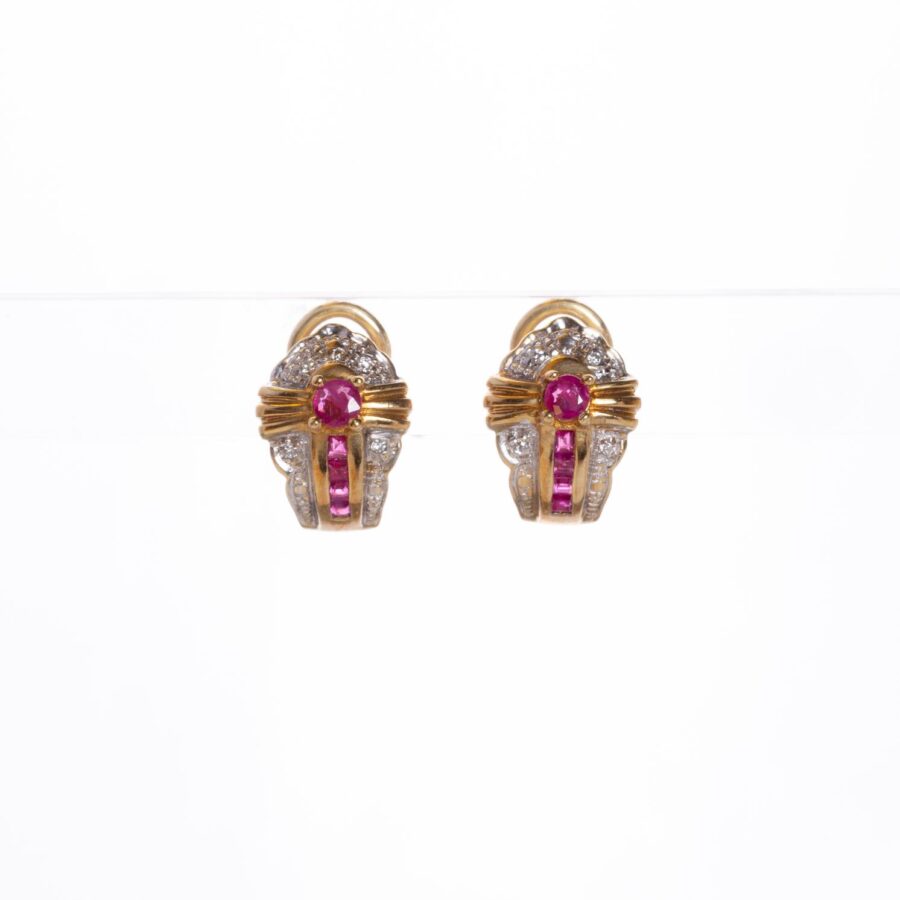 Set en oro 18 K, rubíes y brillantes - Imagen 2
