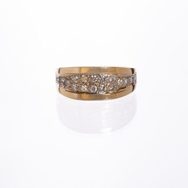 Anillo en oro 14 K y diamantes