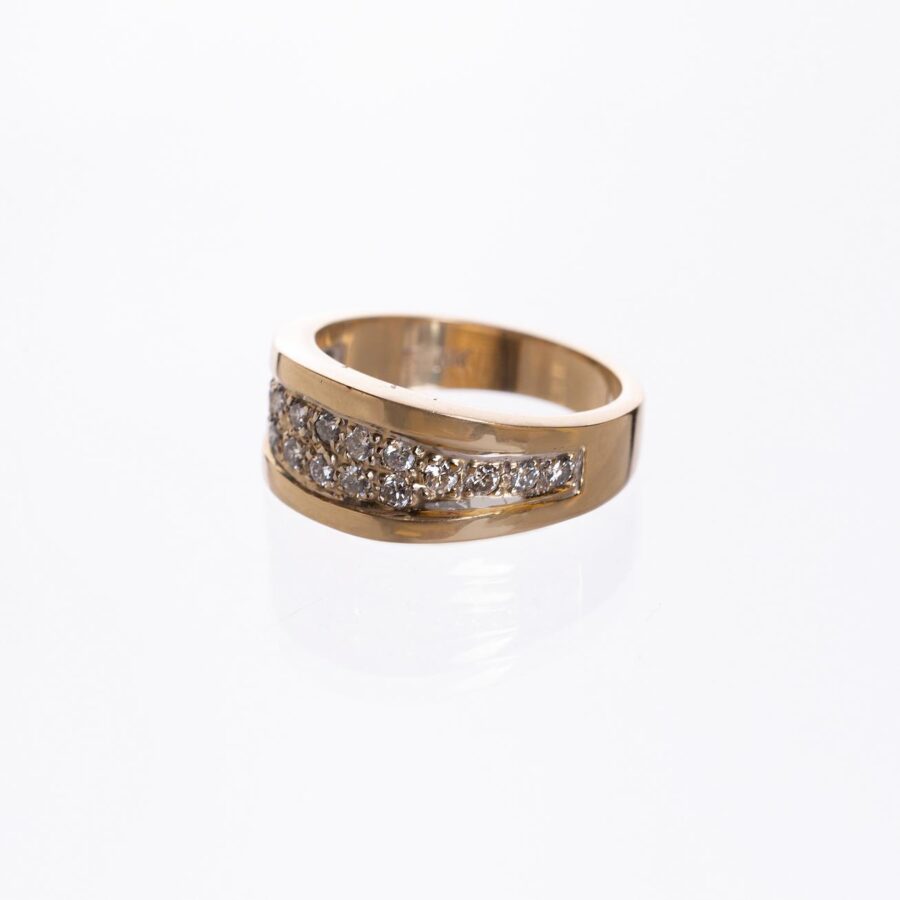 Anillo en oro 14 K y diamantes - Imagen 2