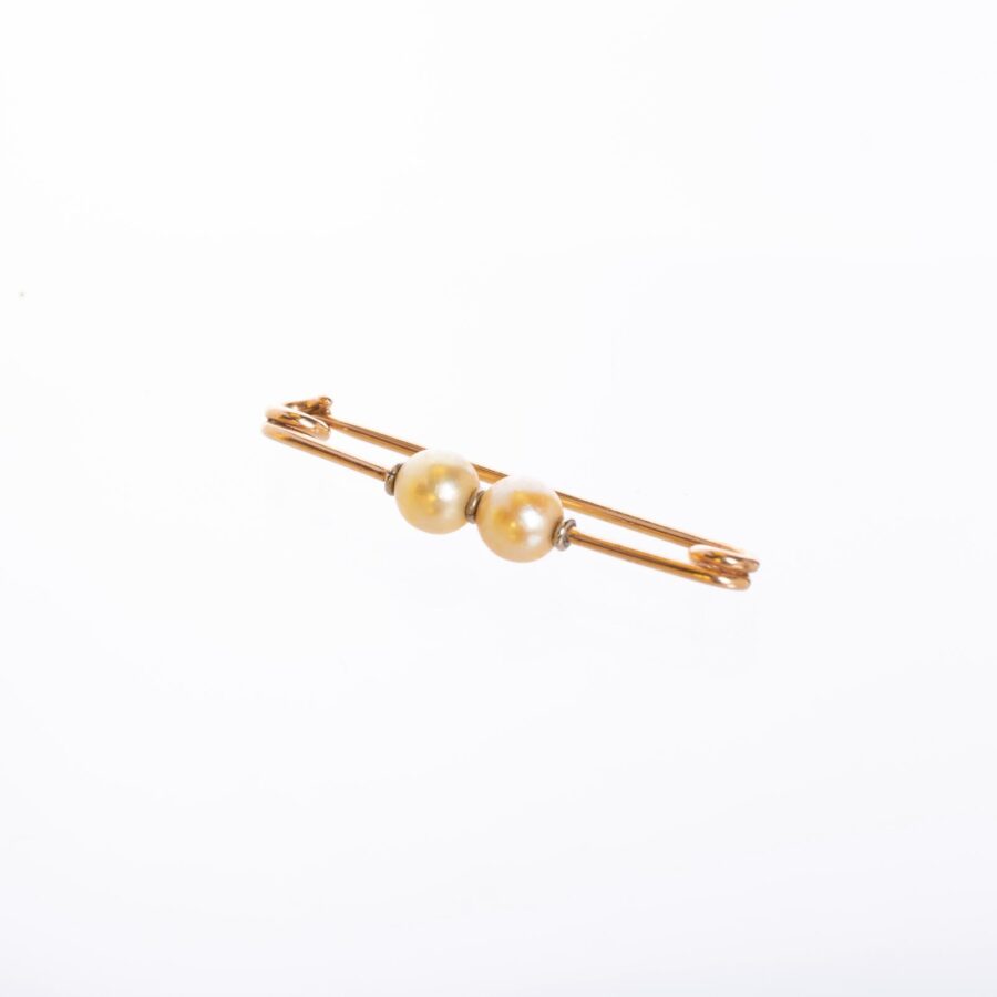 Prendedor en oro 18 K con perlas - Imagen 2