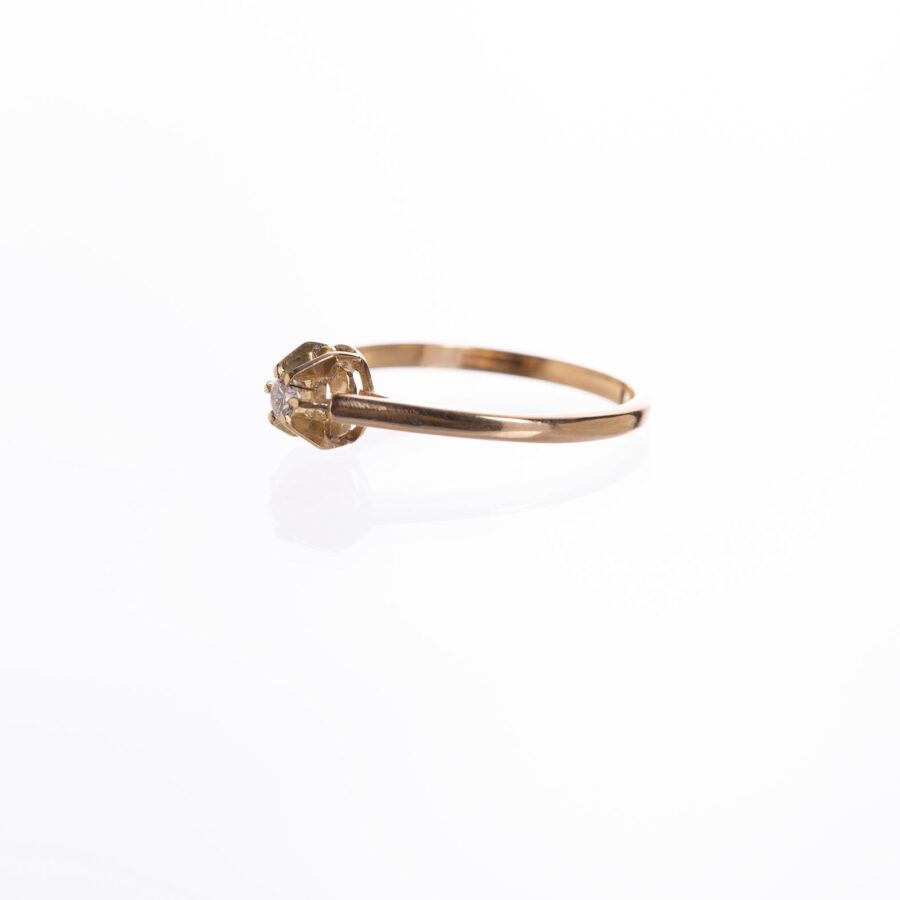 Anillo en oro 18 K con brillante - Imagen 2