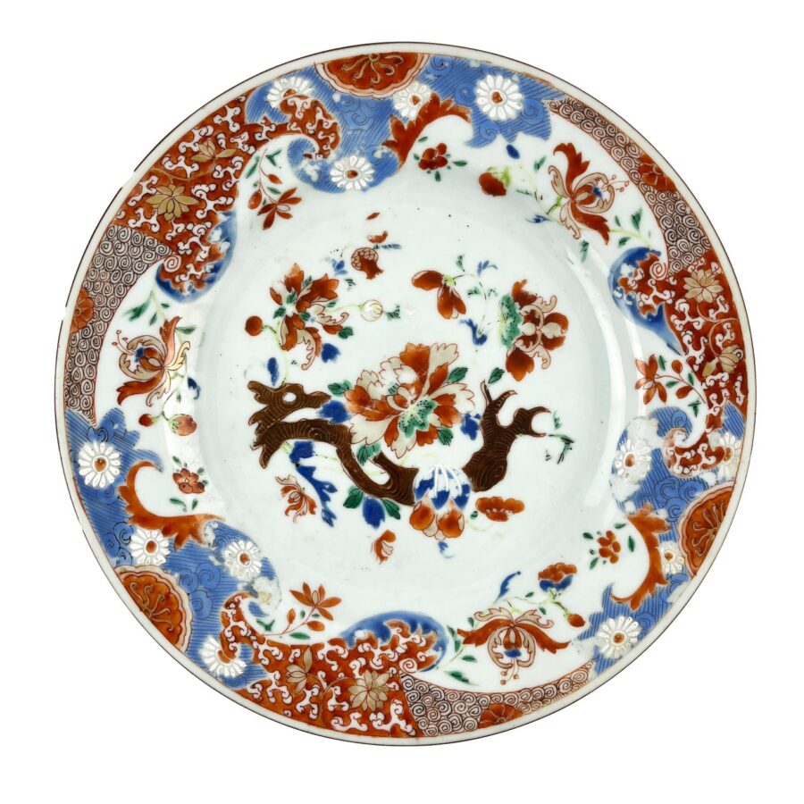 Par de platos chinos en porcelana Compañía de Indias - Imagen 2