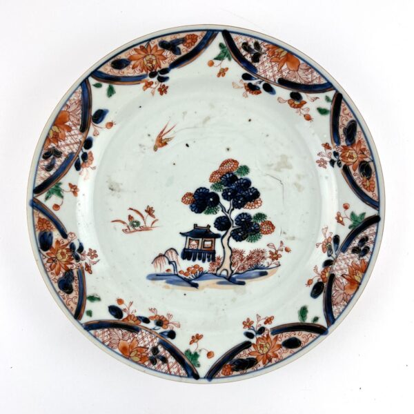 Par de platos chinos en porcelana Compañía de Indias