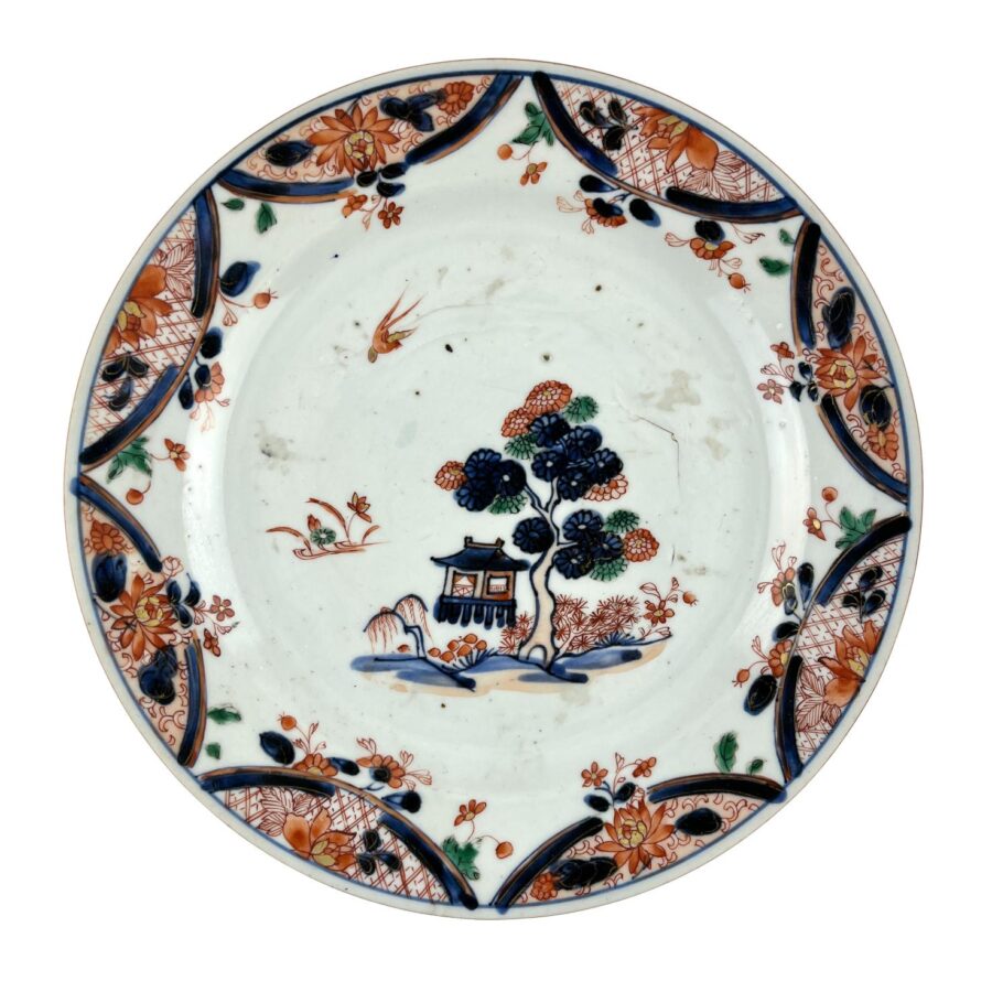 Par de platos chinos en porcelana Compañía de Indias - Imagen 2