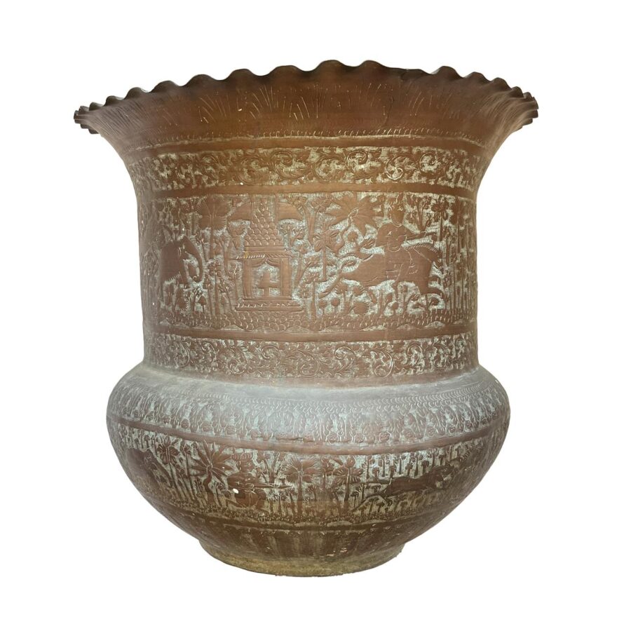 Par de maceteros persas en bronce - Imagen 2