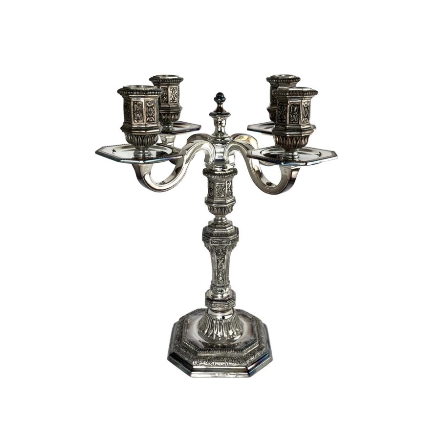 Par de candelabros franceses Christofle Dupérier - Imagen 2