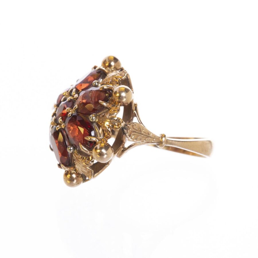 Anillo en oro 18 K con granates - Imagen 2
