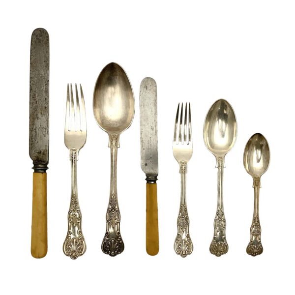 Juego de cubiertos inglés eb metal plateado