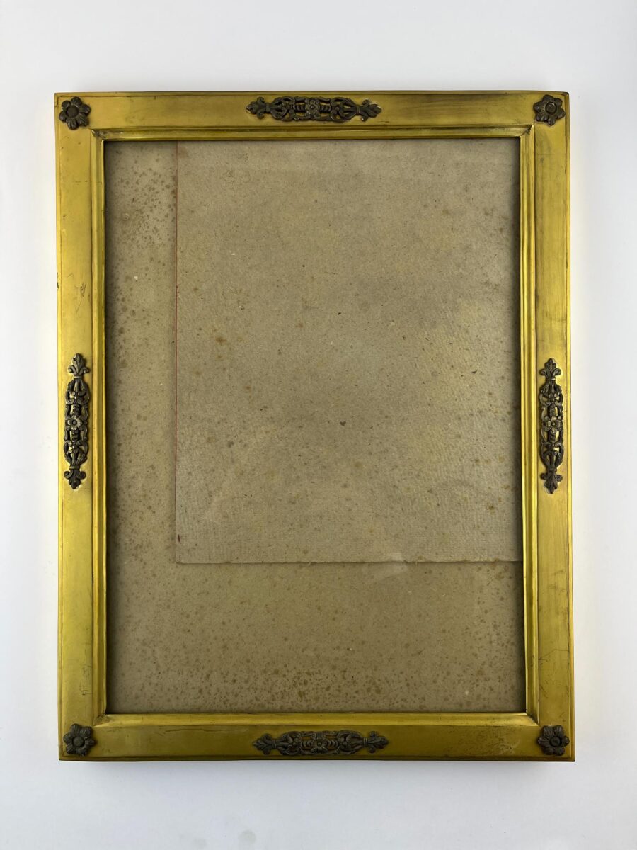 Par de portarretratos en bronce dorado estilo Imperio