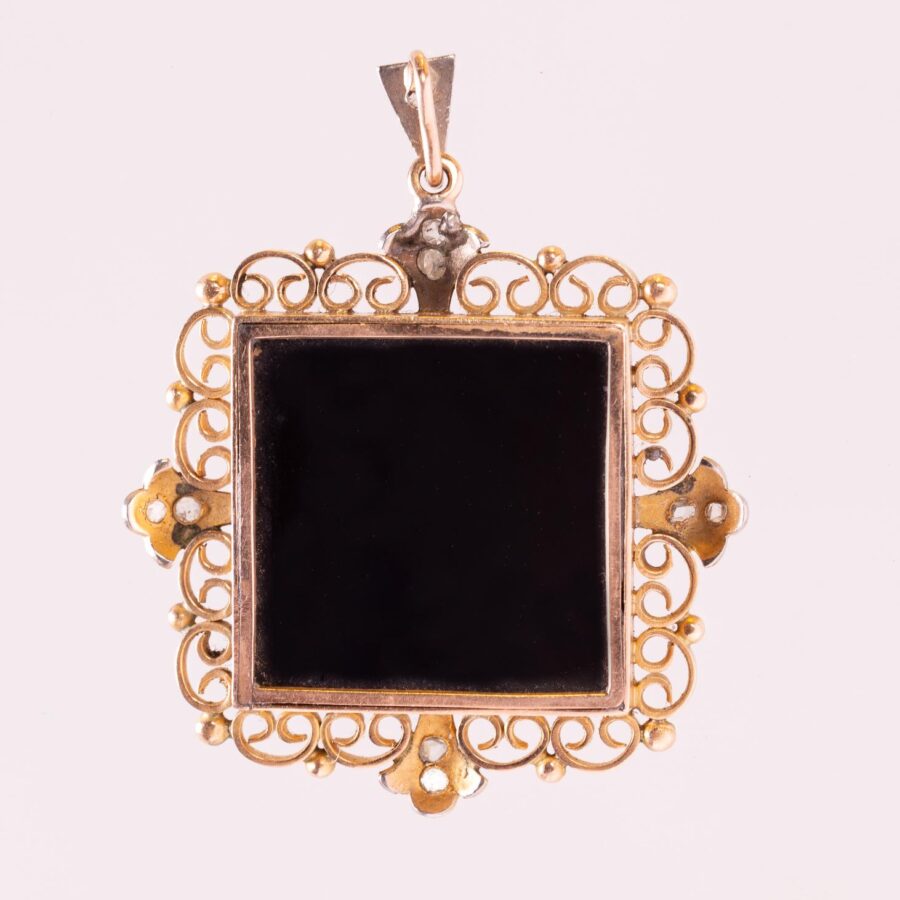 Colgante en oro, ónix y diamantes - Imagen 2